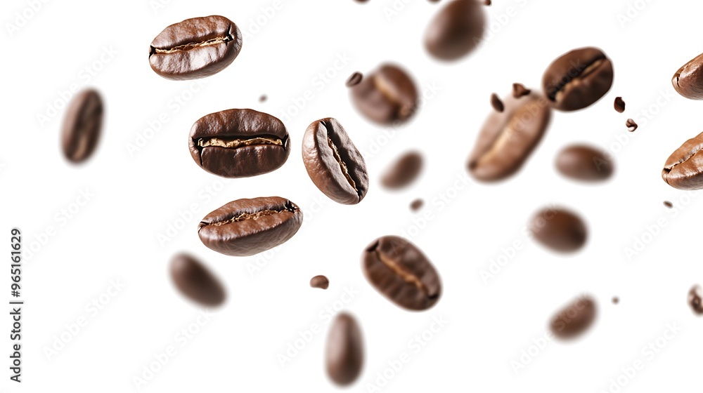 Coffee Beans Falling Through The Air Coffee Beans Falling Through The Air