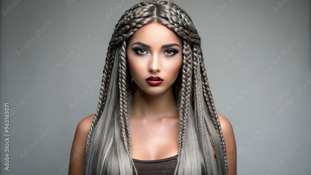 Delicate knotted hair forms a long, dark braided synthetic lace wig with a natural scalp base, designed for Delicate knotted hair forms a long, dark braided synthetic lace wig with a natural scalp base, designed for