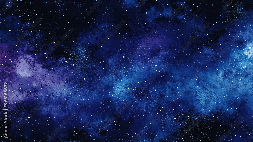 Fototapeta premium A cosmic illustration of a starry night sky filled with vibrant colors and distant galaxies