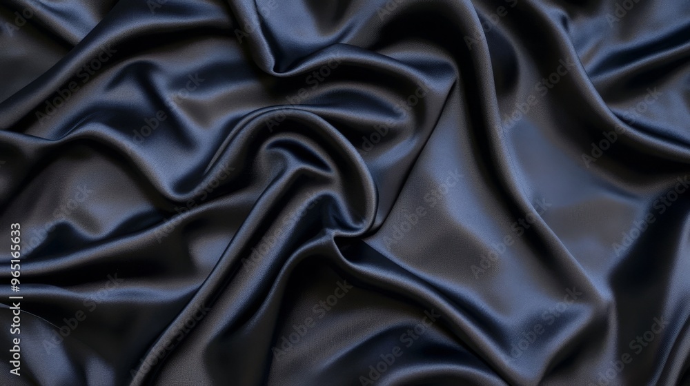 Fototapeta premium Black satin fabric background