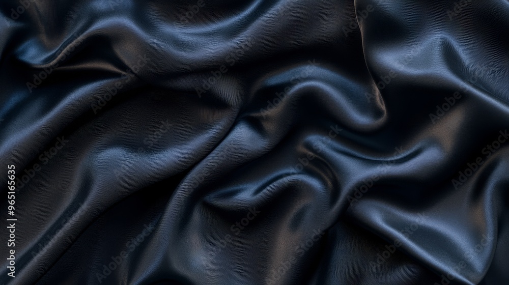 Black satin fabric background Black satin fabric background