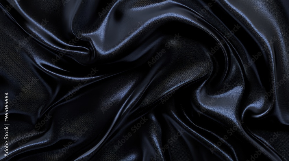 Fototapeta premium Black satin fabric background