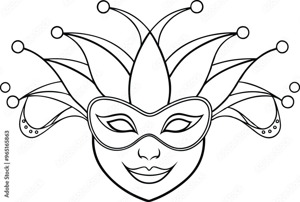 carnival mask line art vector illustration carnival mask line art vector illustration