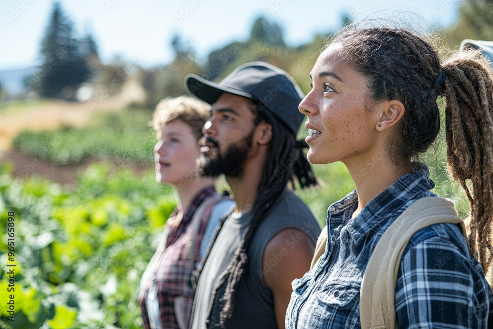Fototapeta premium Group of diverse people learning about sustainable farming practices