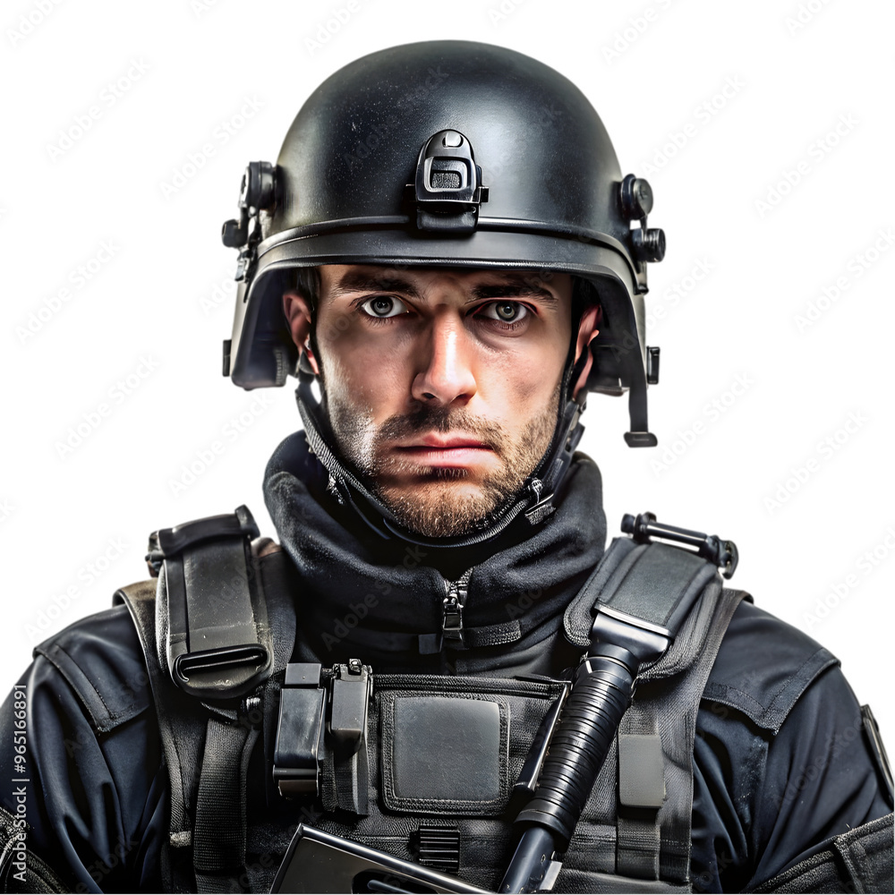 swat man portrait isolated on transparent background swat man portrait isolated on transparent background