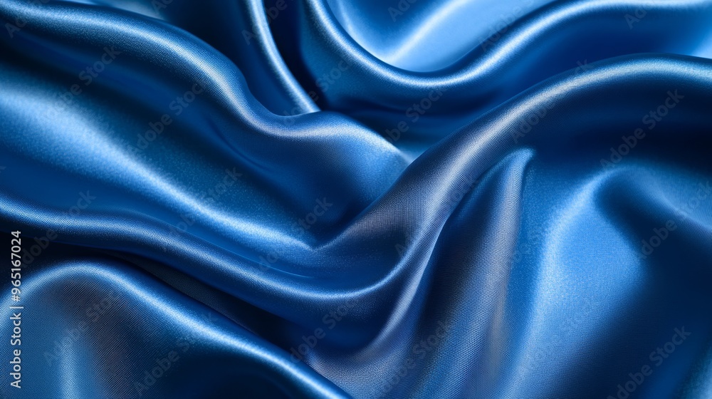Obraz premium Blue satin fabric background