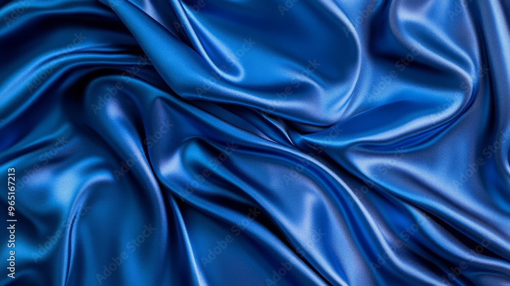 Fototapeta premium Blue satin fabric background