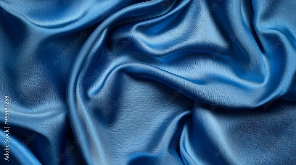 Blue satin fabric background Blue satin fabric background
