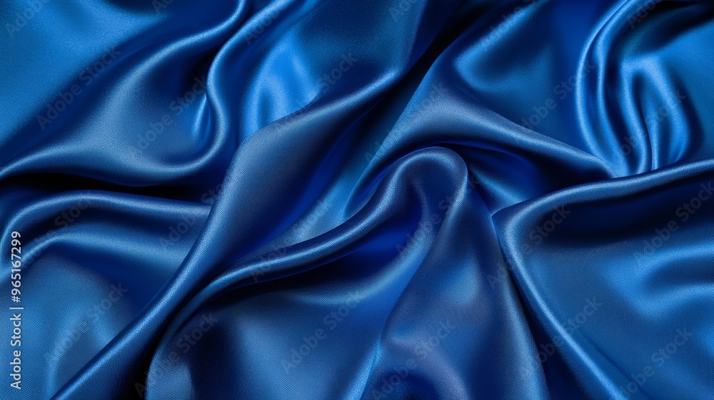 Blue satin fabric background Blue satin fabric background