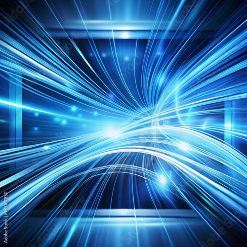 Abstract Blue Light Streaks...