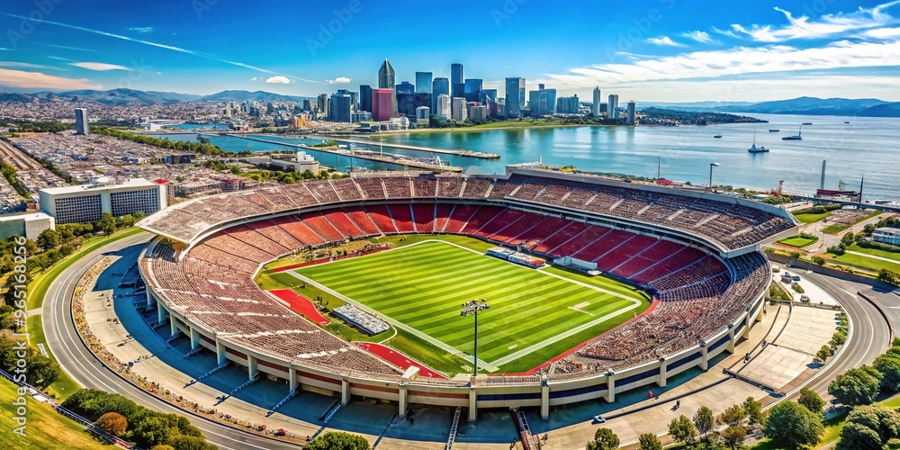 custom made wallpaper toronto digitalA sun-kissed day at Levi's Stadium, the grassy gridiron stretching to the San Francisco Bay, a cityscape unfolding in the distance.