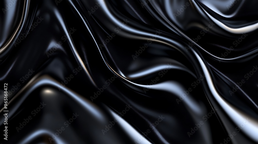 Obraz premium Abstract Black Liquid Swirling