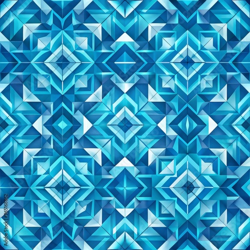 Abstract Geometric Blue Til...