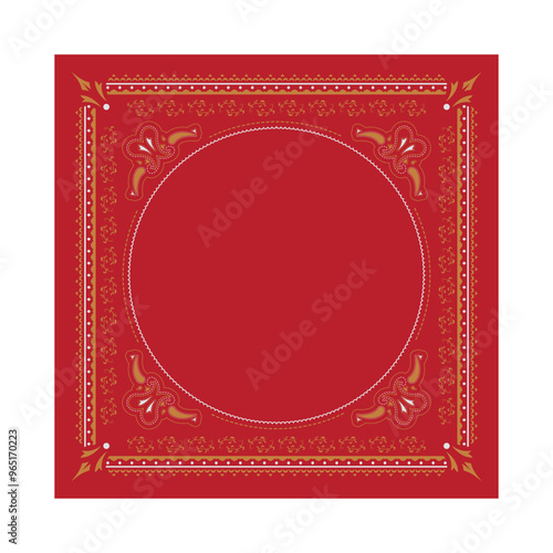 western cowboy style bandana design illustration. bandana design with vintage elements illustration.