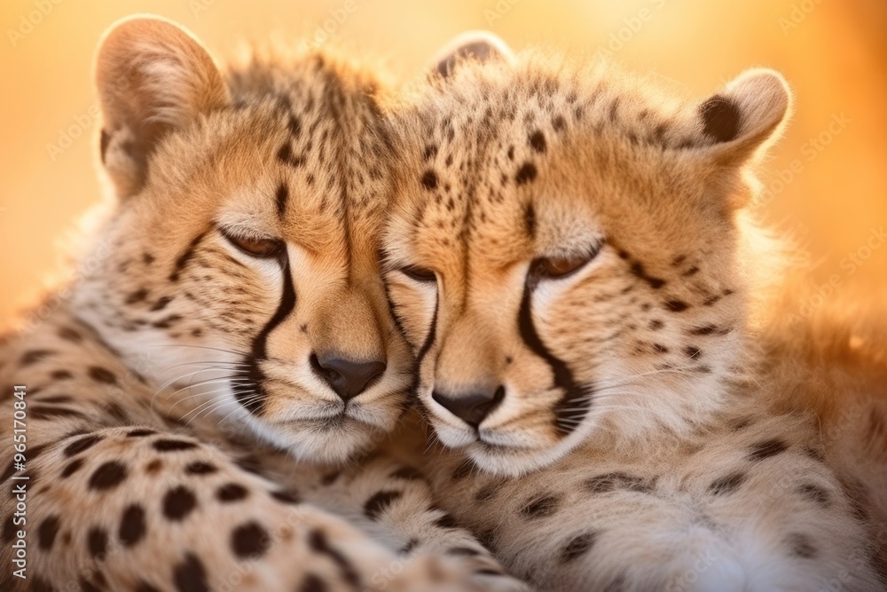 Obraz premium Cheetah cuddling wildlife animal mammal.