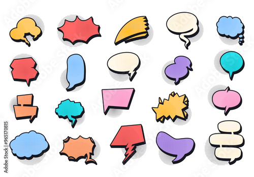 Retro Halftone Comic Baloon Element