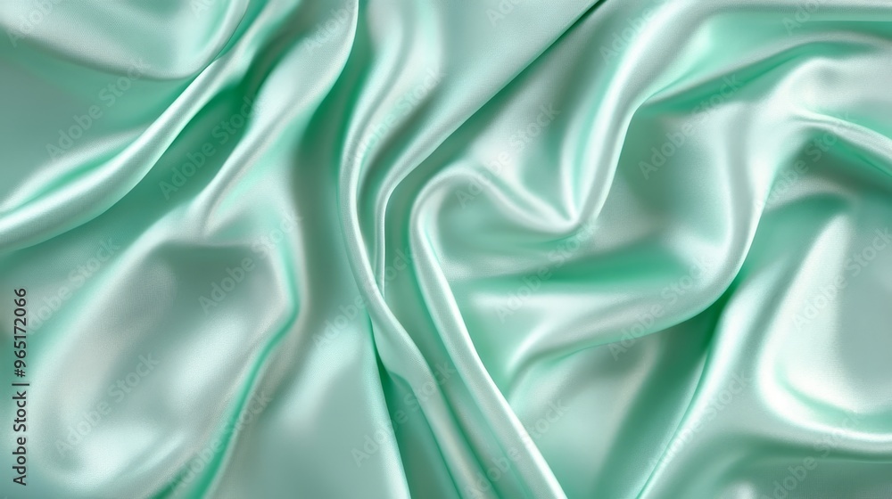 Mint satin fabric background Mint satin fabric background