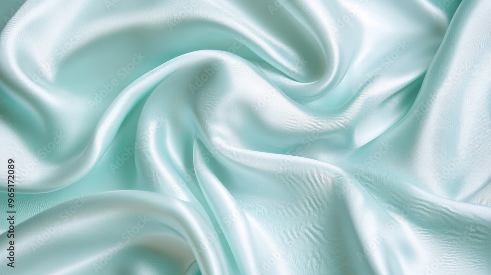 Fototapeta premium Mint satin fabric background