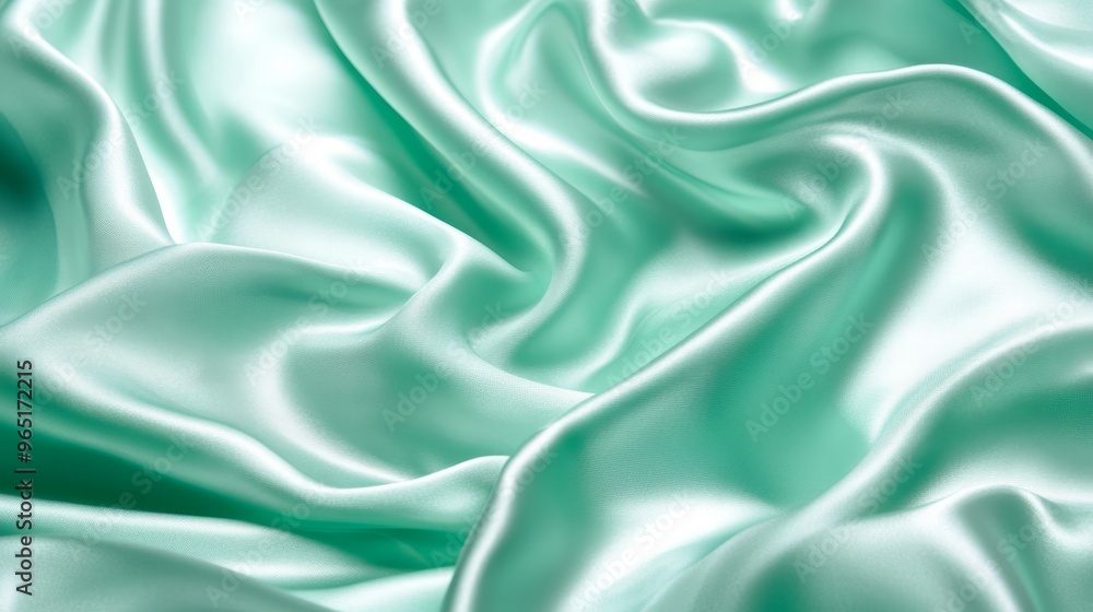 Fototapeta premium Mint satin fabric background