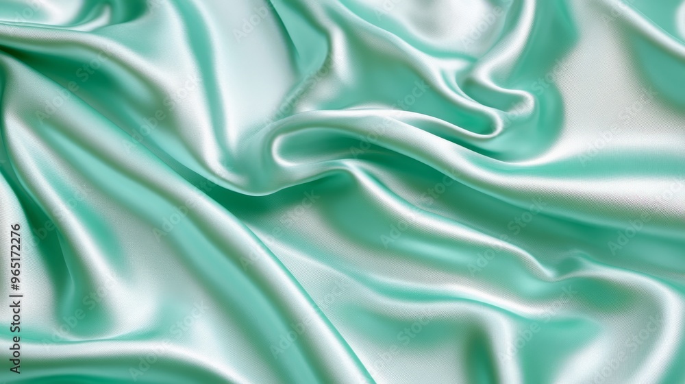 Mint satin fabric background Mint satin fabric background