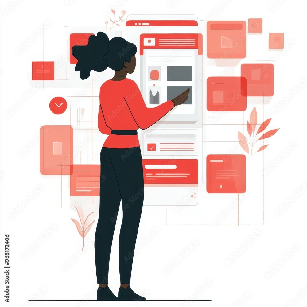 Woman Using a Digital Tablet Interface Technology Web Design App Development User Experience User Interface Digital Marketing Business Moder Woman Using a Digital Tablet Interface Technology Web Design App Development User Experience User Interface Digital Marketing Business Moder