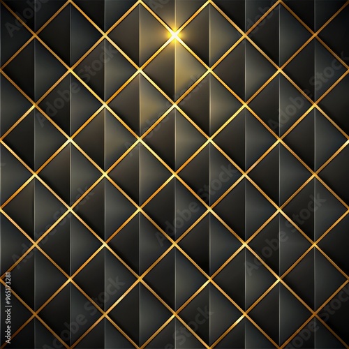 Black and Gold Diamond Patt...