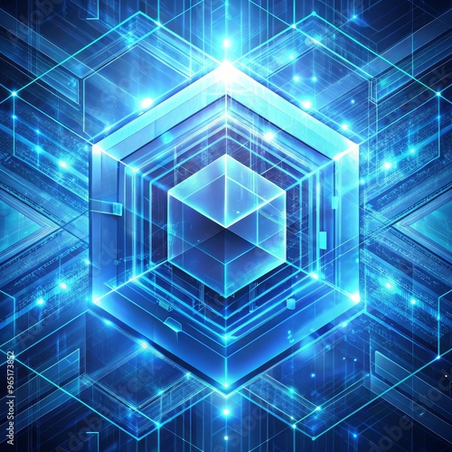 Blue Geometric Abstract Dig...
