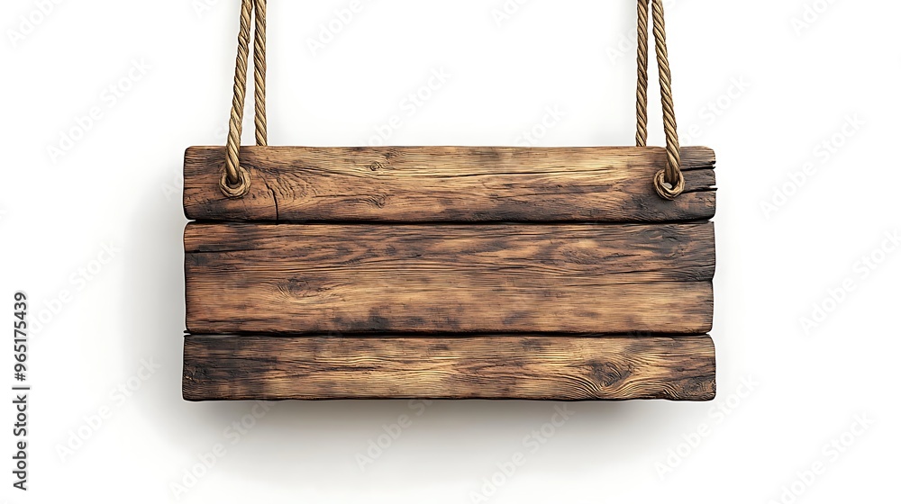 Empty Wooden Sign Hanging on Chains Empty Wooden Sign Hanging on Chains
