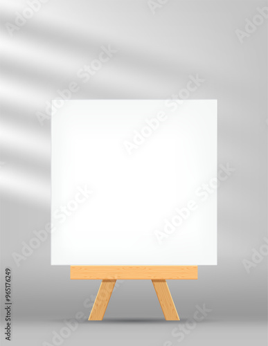canvas frame artistic square with easel for art painting, picture canvas and wooden stand