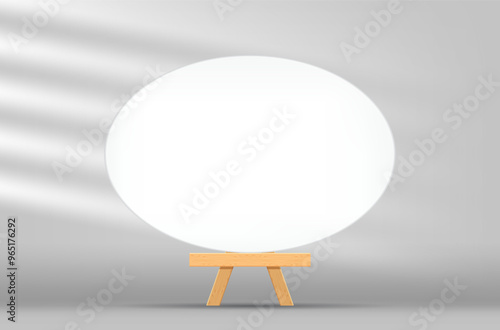 canvas frame artistic oval with easel for art painting, picture canvas and wooden stand