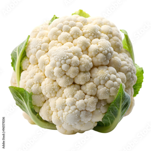 white cauliflower isolated on transparent background