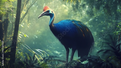 Cassowary in the Lush Forest photo