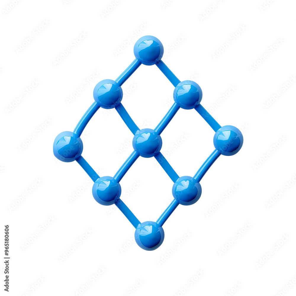 A vibrant blue geometric shape representing a network of connections, perfect for technology and design themes.