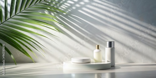 Palm Leaf Shadow on White B...