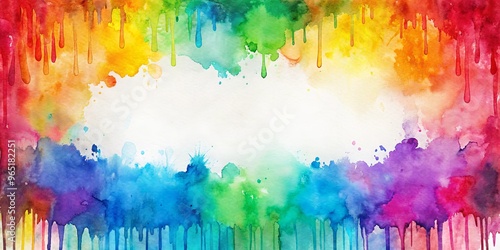 Rainbow Watercolor Drips wi...