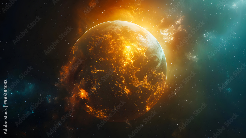 Obraz premium Mystical portal on the surface of an unknown planet