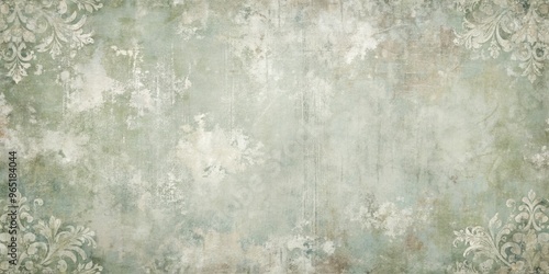 Vintage Green Floral Damask Background, grunge, wallpaper, texture