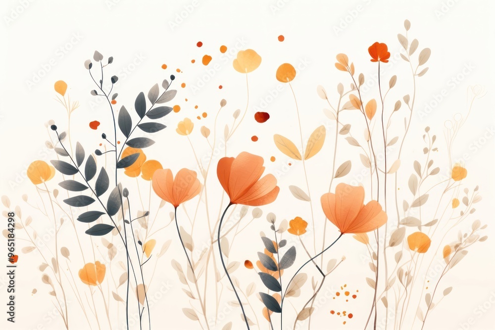 Naklejka premium Backgrounds pattern flower autumn.