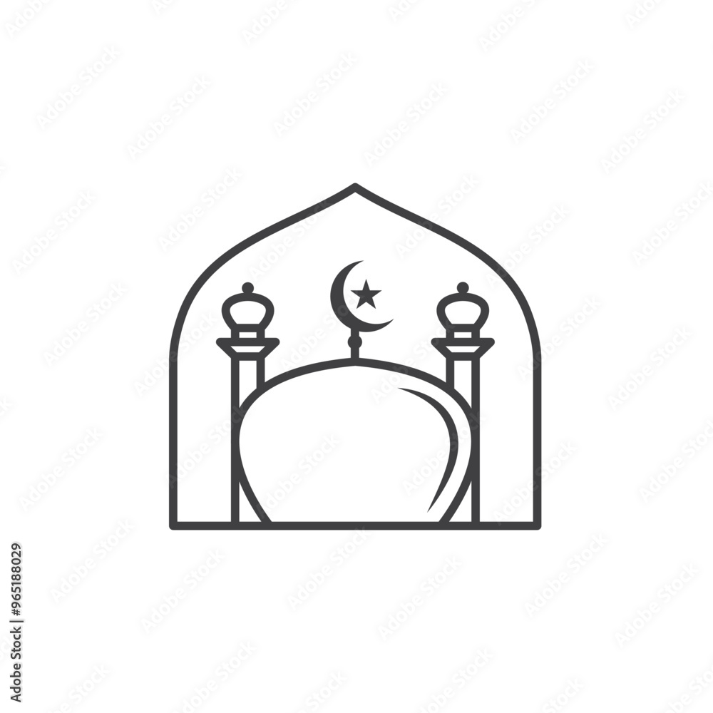Fototapeta premium mosque icon of religion vector element design template