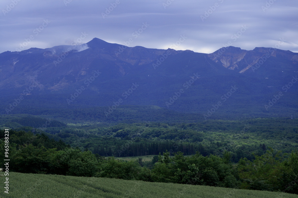 Naklejka premium 十勝岳の噴煙