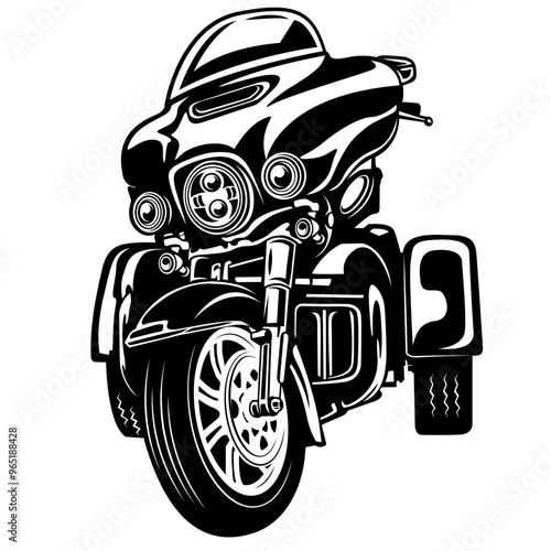 Trike Motorcycle | Trike Bike | Trike Motorcycle Owner | 3 Wheel Bike | Trike Shop | Trike Motorcycle | Trike Bike | Big Bike Driver | Original Illustration | Vector and Clipart | Cutfile and Stencil