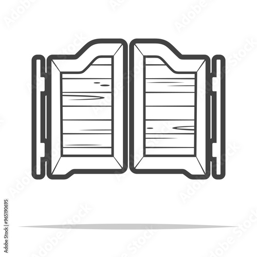 Saloon swinging doors icon transparent vector isolated