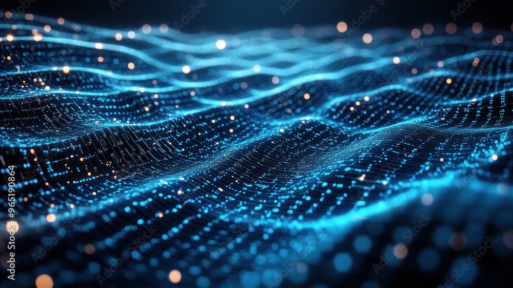 Abstract representation of flowing data in a digital landscape. Abstract representation of flowing data in a digital landscape.