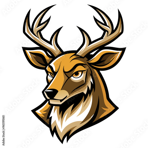 deer head mascot logo vector illustration 