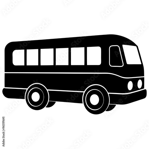  Bus silhouette vector illustration
