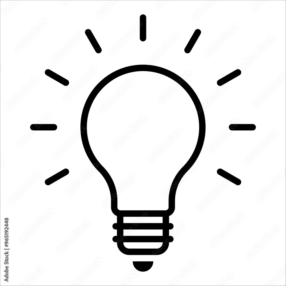 Light Bulb line icon isolated on white background Light Bulb line icon isolated on white background