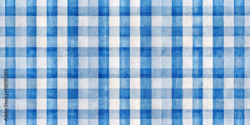 Blue and White Checkered Fabric Texture, Seamless Pattern, Gingham ,pattern, textile