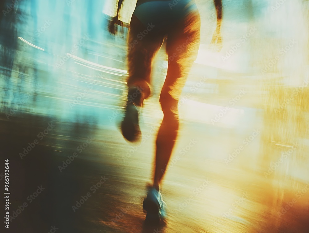 Fototapeta premium Motion Blur Photography of A Running Athlete