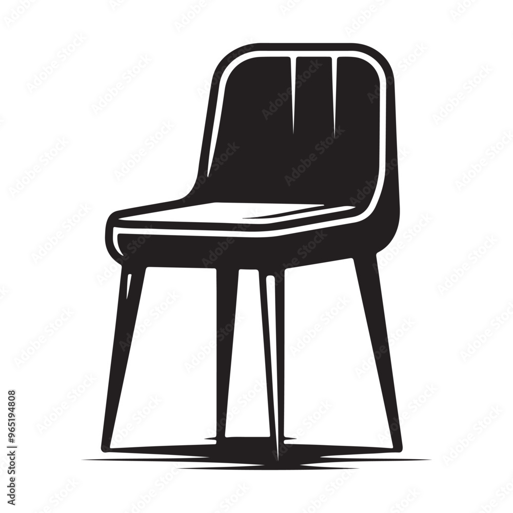 Flat Chair Silhouette in Black Vector Image