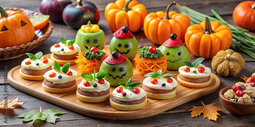 Obraz premium Spook-tacular Halloween treats await! Discover a haunting assortment of creative and simple food ideas on Pinterest,